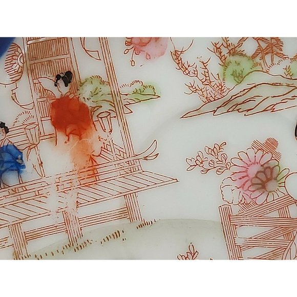 Vintage Hand Painted Saucer Small Plate Geishas Floral Japan 5 1/2" - Picture 8 of 10